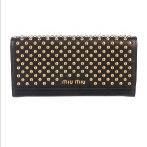 Miu Miu Studded Leather Wallet